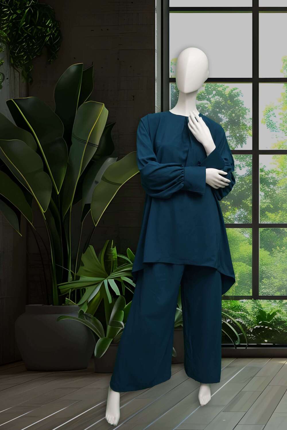 Deep Teal Over Sized Tunic and <br> Pant Set