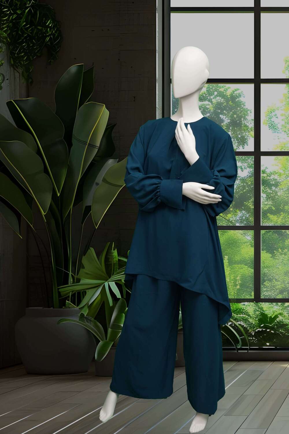 Deep Teal Over Sized Tunic and <br> Pant Set